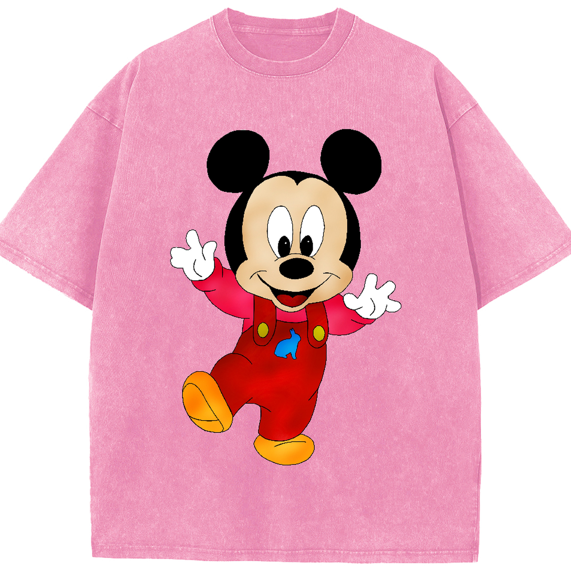 （画像用） ミッキーマウス Mickey Mouse 綿100% ヴィンテージ風 半袖Tシャツ（フロントプリント）